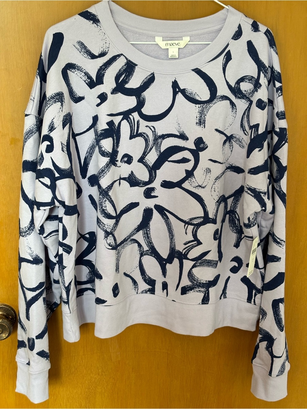 Maeve by Anthropologie Lavender Sweatshirt 100% cotton NWT